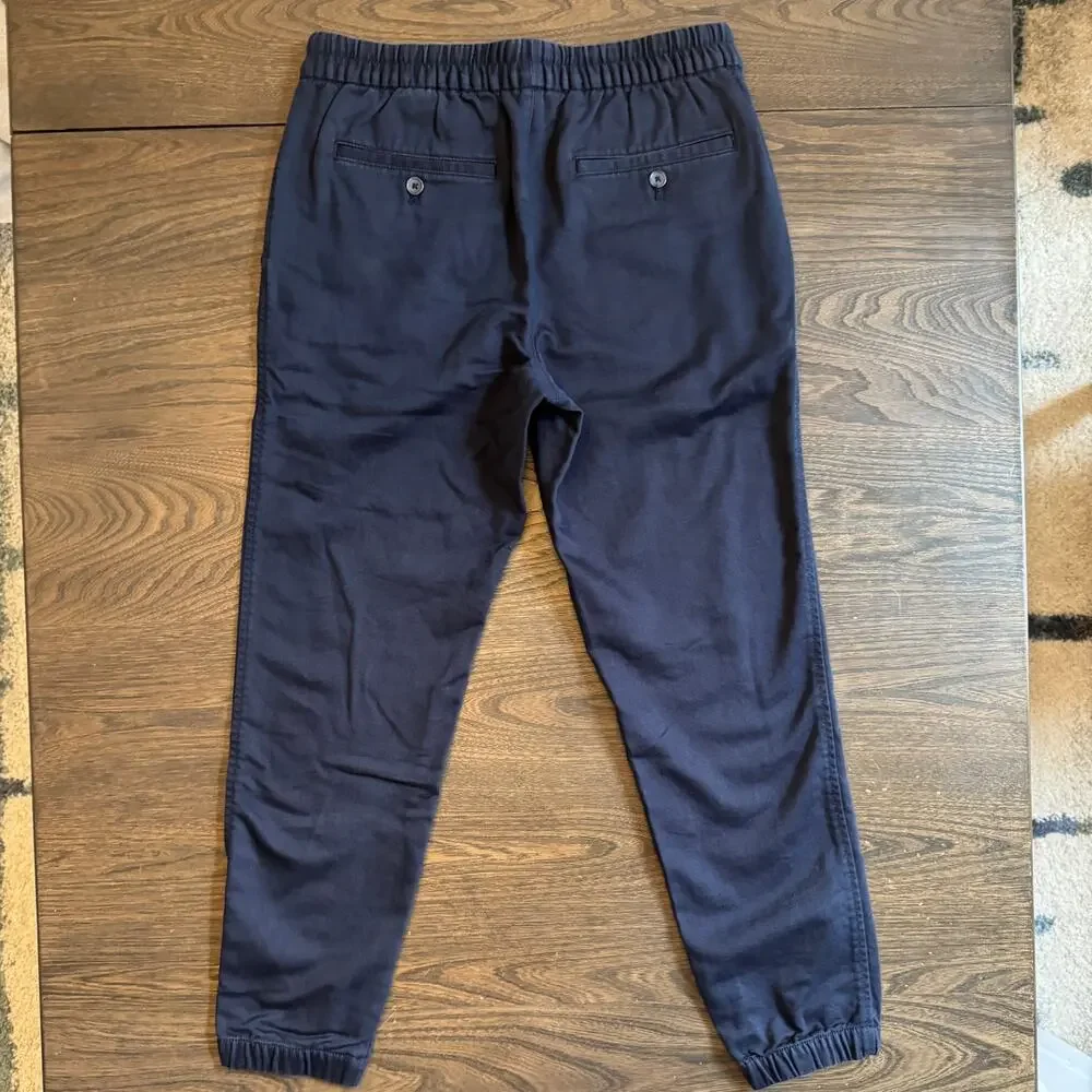 Banana Republic Men’s Travel Jogger Pants Small Navy Blue Stretch Cotton